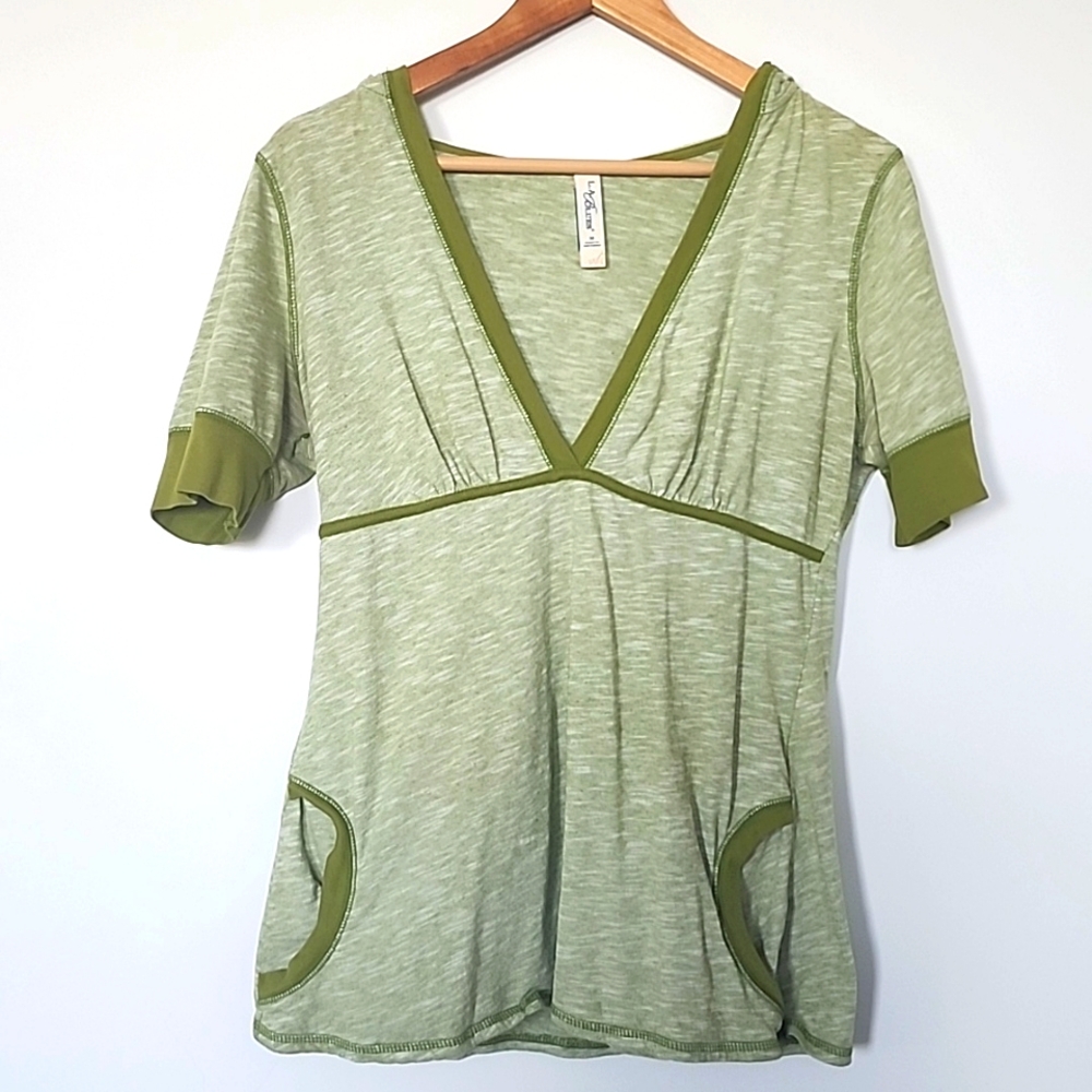 LA Blues Green Short Sleeve Hooded Shirt Size M